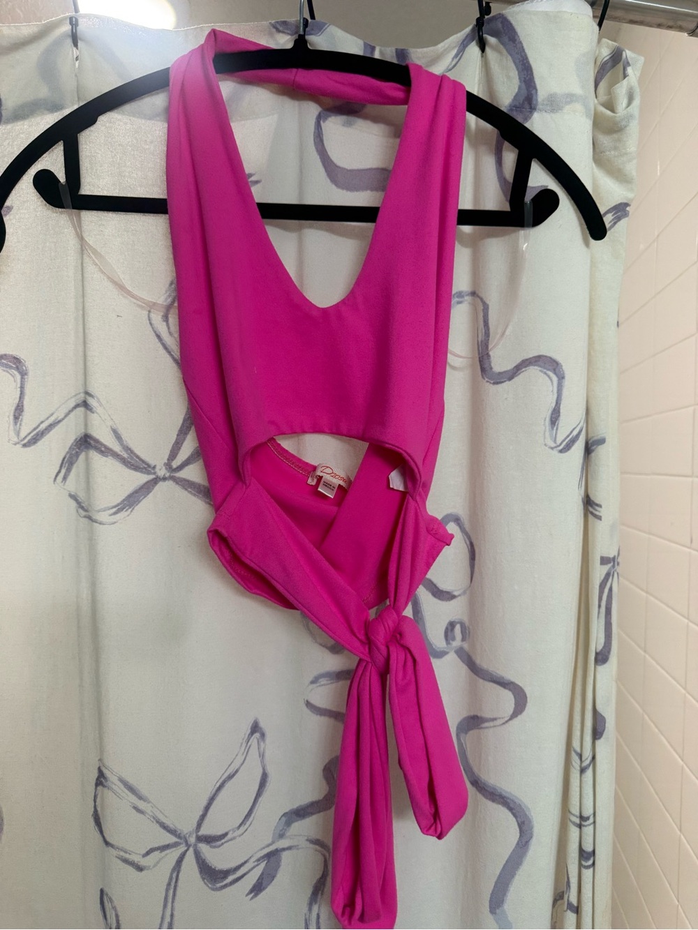 Women’s Fuchsia Tie-Front Halter Camisole